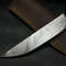 Elegant Handmade Damascus Kitchen Knife With Wooden Handle Leather Case 3