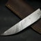 Elegant Handmade Damascus Kitchen Knife With Wooden Handle Leather Case 3