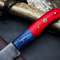Elegant Handmade Damascus Kitchen Knife With Wooden Handle Leather Case 2