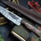 Handmade Damascus Steel Kitchen Knife Wooden Handle With Leather Sheath 1