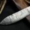 Damascus Steel Kitchen Knife With Hardwood Handle Cowhide Leather Sheath 1