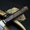 Damascus Steel Kitchen Knife With Hardwood Handle Cowhide Leather Sheath 2