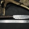 Damascus Steel Kitchen Knife With Hardwood Handle Cowhide Leather Sheath 3