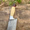 Damascus Steel Chef Knife Handmade With Bone Handle And Leather Sheath 2