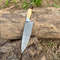 Damascus Steel Chef Knife Handmade With Bone Handle And Leather Sheath 0