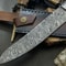 Authentic Handmade Damascus Steel Knife Wooden Handle With Cow Leather Case 3