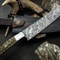 Rustic Damascus Steel Chef Knife With Wood Handle HandStitched Leather Sheath 3