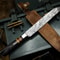 Traditional Handmade Damascus Steel Knife Wood Handle With Cowhide Sheath 3