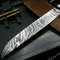 Traditional Handmade Damascus Steel Knife Wood Handle With Cowhide Sheath 2