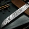 Traditional Handmade Damascus Steel Knife Wood Handle With Cowhide Sheath 2