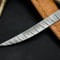 Custom Damascus Steel Knife With Hardwood Handle Leather Sheath 1