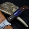 Custom Damascus Steel Knife With Hardwood Handle Leather Sheath 2