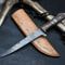 Handmade Damascus Steel Kitchen Knife Wood Handle With Leather Sheath 0