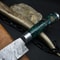 Handmade Damascus Steel Hunting Kitchen Chef Knife With Resin Handle And Leather Sheath 3