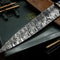 Handmade Damascus Steel Chef Knife With Resin Handle Leather Sheath 2