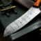 HandForged Damascus Chef Knife Resin Handle With Leather Sheath 2