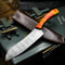 HandForged Damascus Chef Knife Resin Handle With Leather Sheath 0