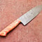 Premium Damascus Steel Knife Resin Handle HandStitched Leather Sheath 1
