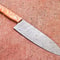 Premium Damascus Steel Knife Resin Handle HandStitched Leather Sheath 2