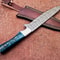 Damascus Steel Outdoor Knife Resin Handle Leather Sheath Included 1