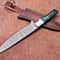 Damascus Steel Outdoor Knife Resin Handle Leather Sheath Included 3
