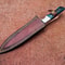 Damascus Steel Outdoor Knife Resin Handle Leather Sheath Included 4