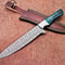 Damascus Steel Outdoor Knife Resin Handle Leather Sheath Included 0