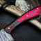 HandForged Damascus Steel Knife With Wooden Handle For Kitchen Outdoor Use 1