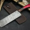 HandForged Damascus Steel Knife With Wooden Handle For Kitchen Outdoor Use 0
