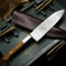 Custom Damascus Steel Knife Wood Handle Full Tang Leather Sheath 3