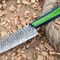 Custom Handmade Forged Damascus Steel Kitchen Chef Knife With Blue Green Dollar Thappa Handle 0
