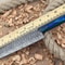 Custom Handmade Forged Damascus Steel Kitchen Chef Knife With Blue Green Dollar Handle 0