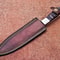Authentic Damascus Steel Kitchen Knife Handmade Wood Handle Sheath 3