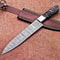 Authentic Damascus Steel Kitchen Knife Handmade Wood Handle Sheath 0