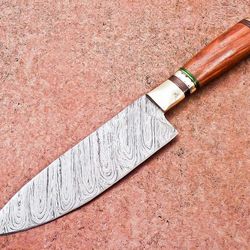 rustic handmade damascus knife – wood handle for hunting & survival