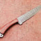 Custom Forged Damascus Steel Chef Knife Wood Handle Leather Case 2