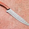 Custom Forged Damascus Steel Chef Knife Wood Handle Leather Case 3