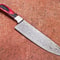 Premium Damascus Chef Knife Hardwood Handle Cowhide Leather Cover 2