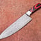 Premium Damascus Chef Knife Hardwood Handle Cowhide Leather Cover 0