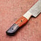 Handmade Damascus Steel Outdoor Knife Wooden Handle Leather Sheath 1