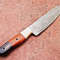 Handmade Damascus Steel Outdoor Knife Wooden Handle Leather Sheath 4