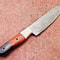 Handmade Damascus Steel Outdoor Knife Wooden Handle Leather Sheath 4