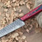 Custom Handmade Forged Damascus Steel Kitchen Chef Knife With Red Black Dollar Thappa Handle 0
