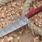 Custom Handmade Damascus Steel Kitchen Chef Knife With Red Black Resin Thappa Handle 3