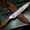 HandForged Damascus Steel Cooking Knife With Natural Wood Handle 3