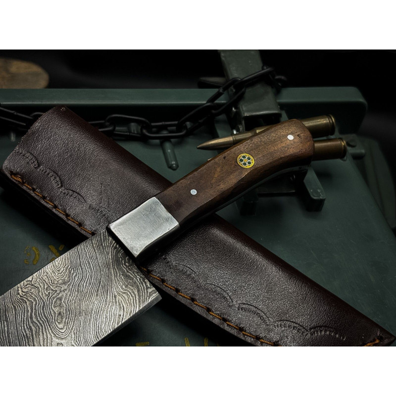 Handmade Damascus Kitchen Chef Knife  Natural Wood Craft Handle 2