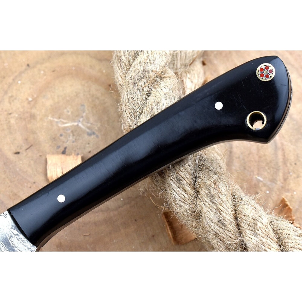 Custom Handmade Damascus Steel Kitchen Chef Knife With Black Resin Thappa Handle 1