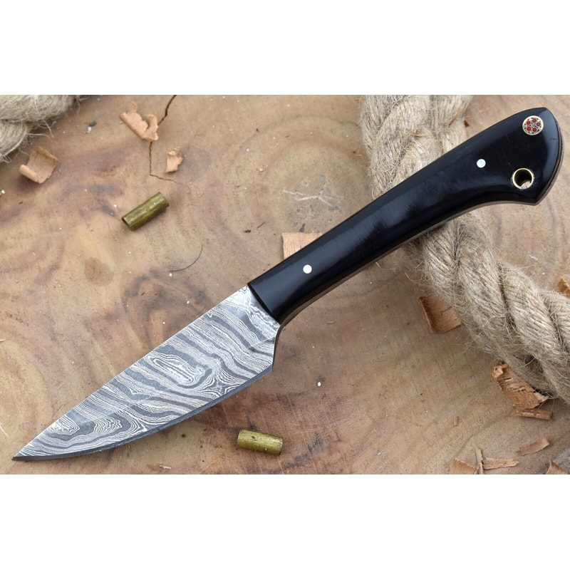 Custom Handmade Damascus Steel Kitchen Chef Knife With Black Resin Thappa Handle 0