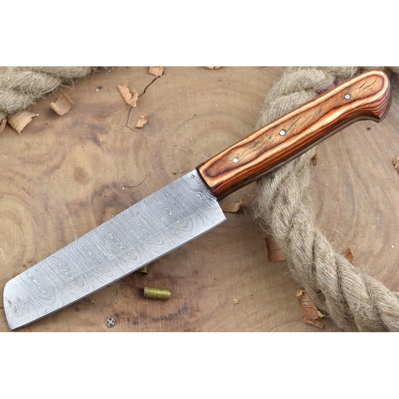 Custom Handmade Damascus Steel Kitchen Chef Knife With Resin Thappa Handle 0