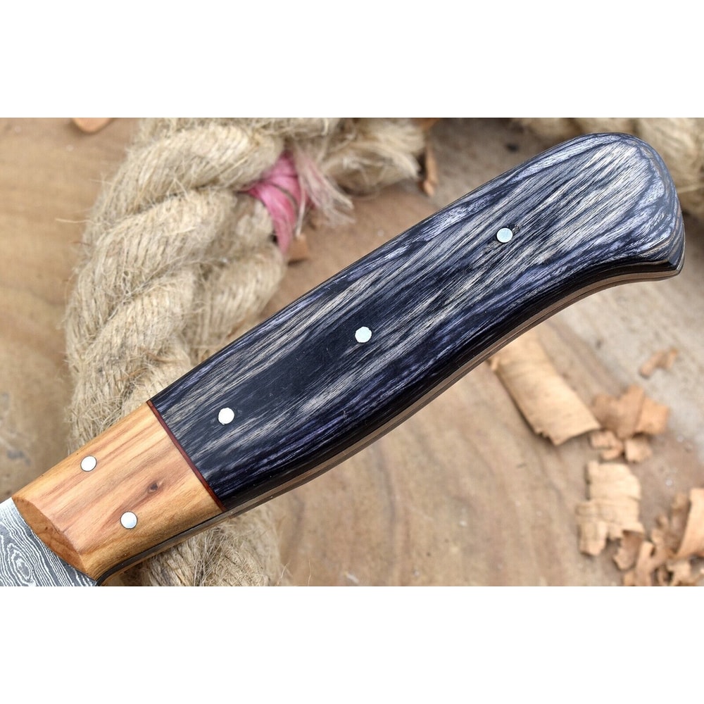Handmade Damascus Steel Kitchen Chef Knife With Black Resin Thappa Handle 1